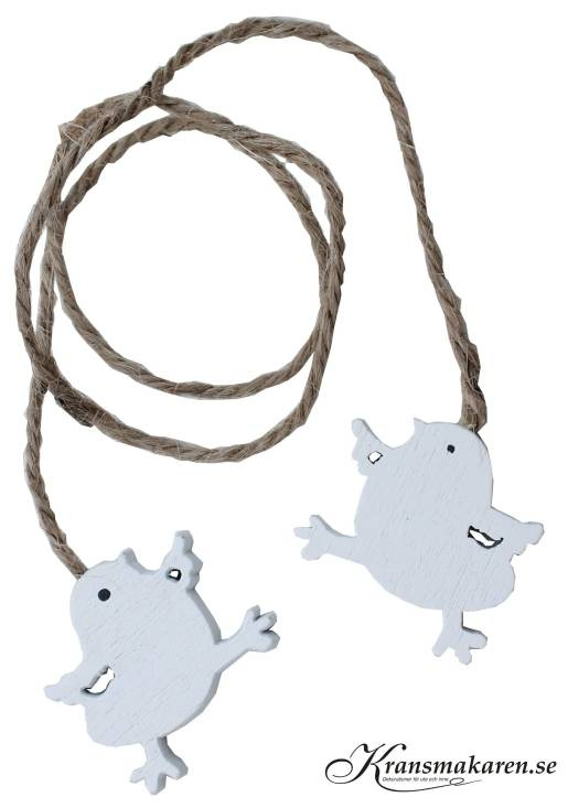 Kycklingar på natursnöre, vita. 