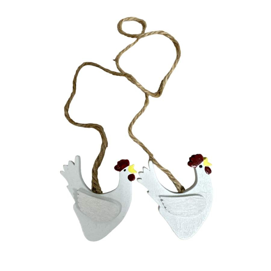 Hönor på natursnöre. 