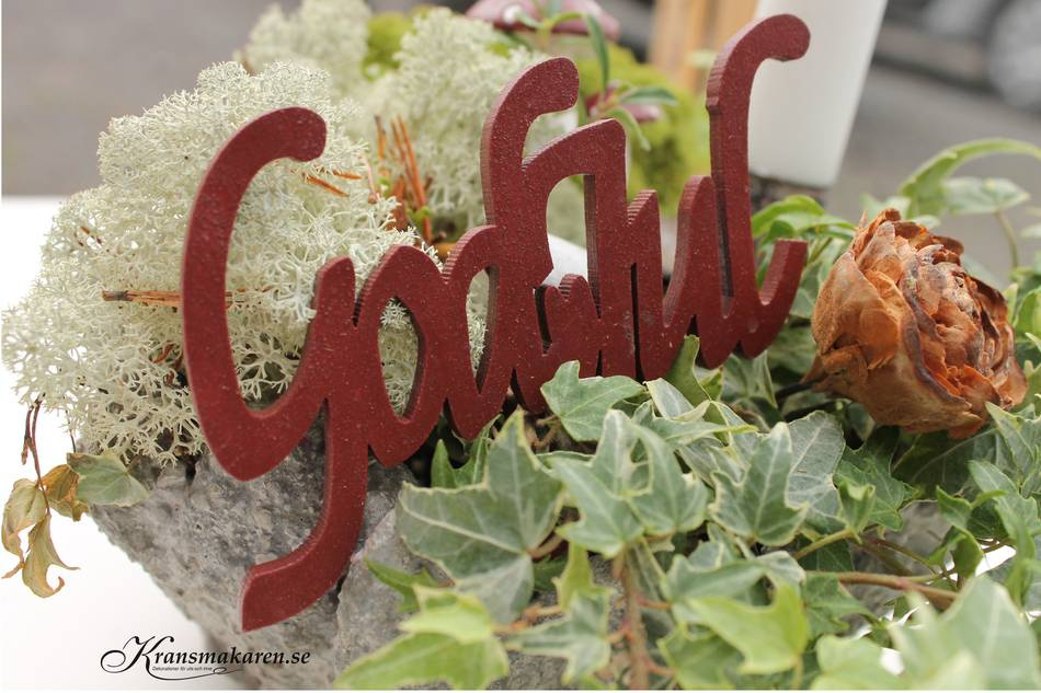 God Jul/stick Rödbrun, 10 cm