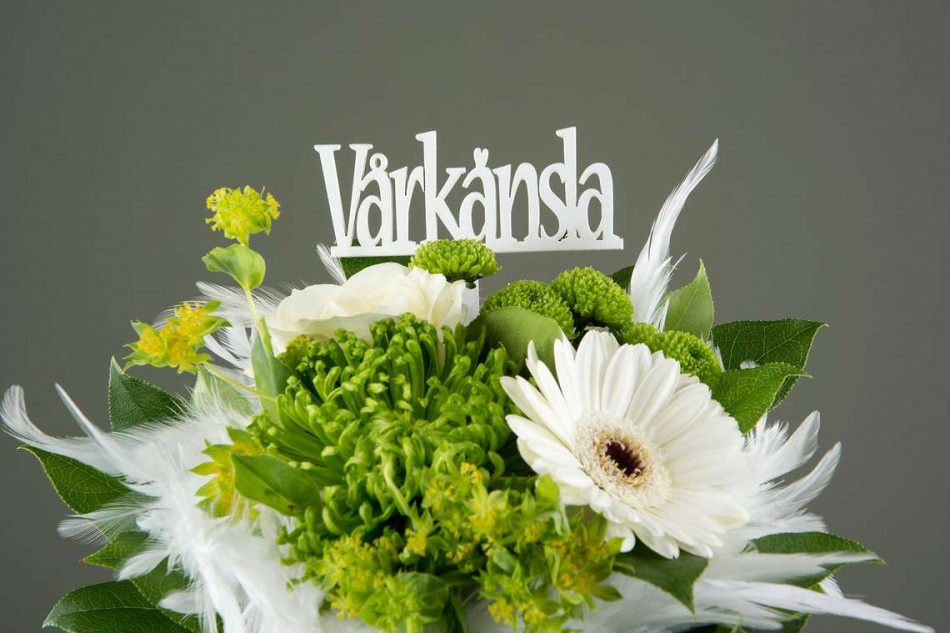 Vårkänsla, vit, 10 x 4 cm