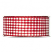 Textilband, rödvitt, 4cm bred. (25 meter) Textilband, rödvitt, 4cm bred. (25 meter)