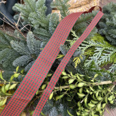 Dekorband rutigt Röd/Mörkgrön 40 mm (25 meter)