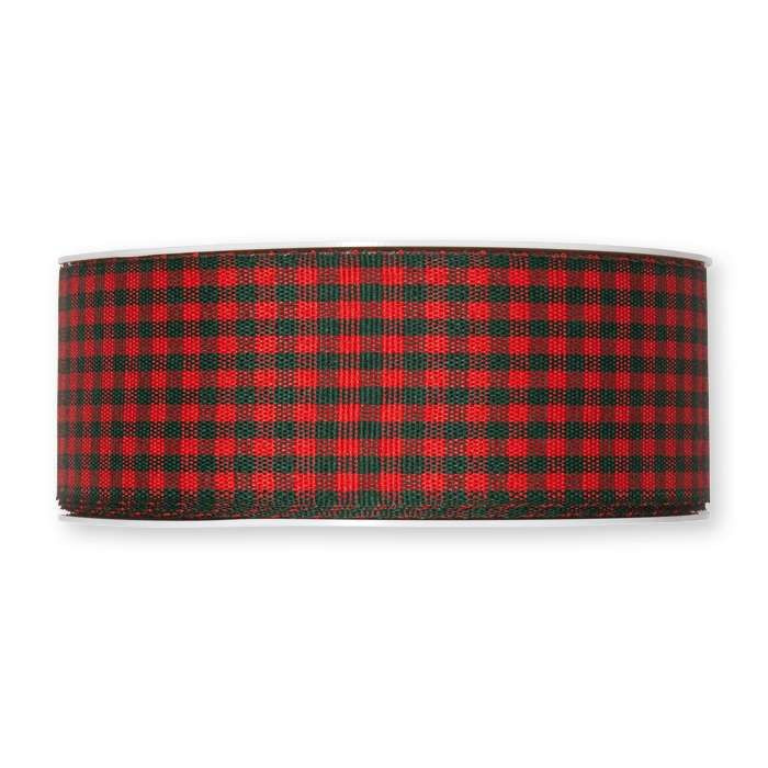 Dekorband rutigt Röd/Mörkgrön 40 mm (3 meter)