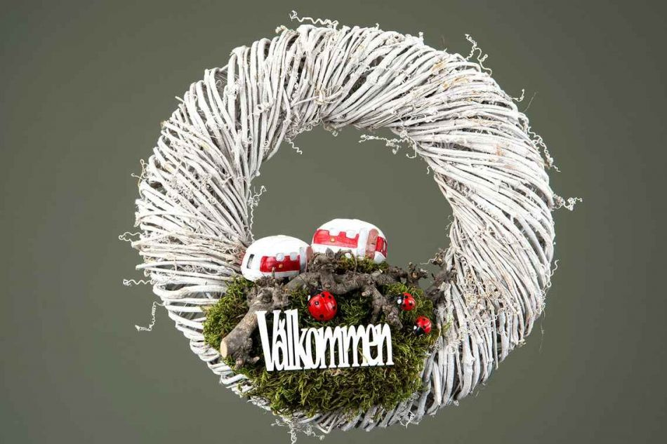 Välkommen /stick. Vit. ca 9x4 cm