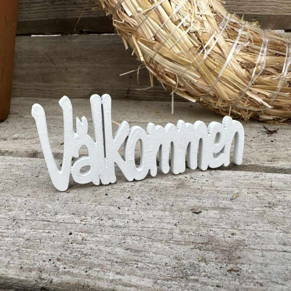 Välkommen stick Vit. ca 10 x 4 cm