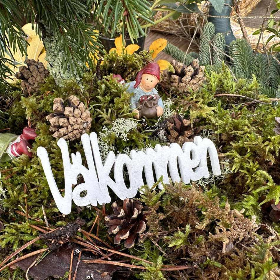 Välkommen stick Vit. ca 10 x 4 cm