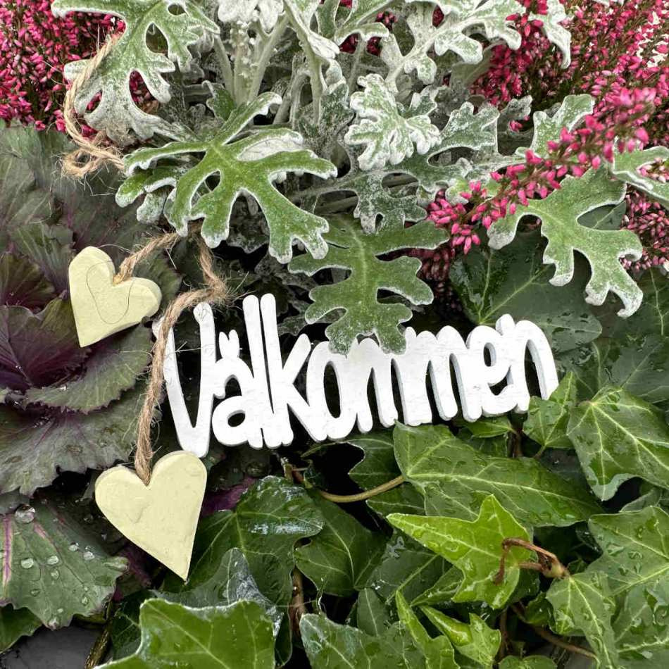 Välkommen stick Vit. ca 10 x 4 cm