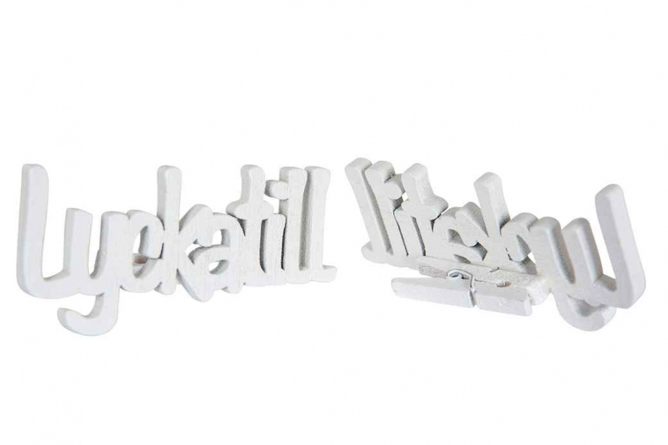 Lycka Till / Nypa, Vit 6,5 x 3 cm