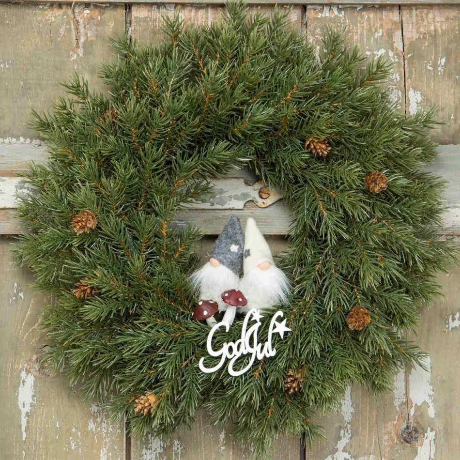 God Jul/stick vit med stjärna, 10 x 6 cm