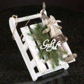 God Jul-skylt på stick, vit med stjärna God Jul-skylt på stick, vit med stjärna