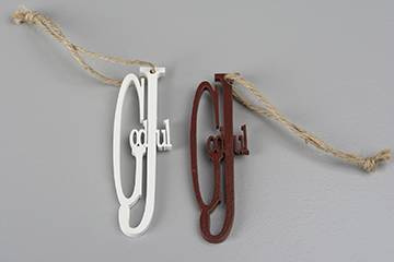 God Jul skyltar / hänge. 2st. Vit och Röd