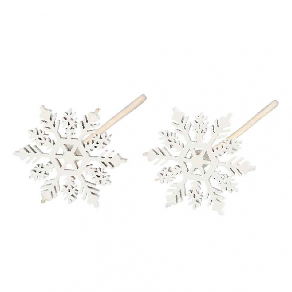 Snöflinga på pinne. ca 4 cm