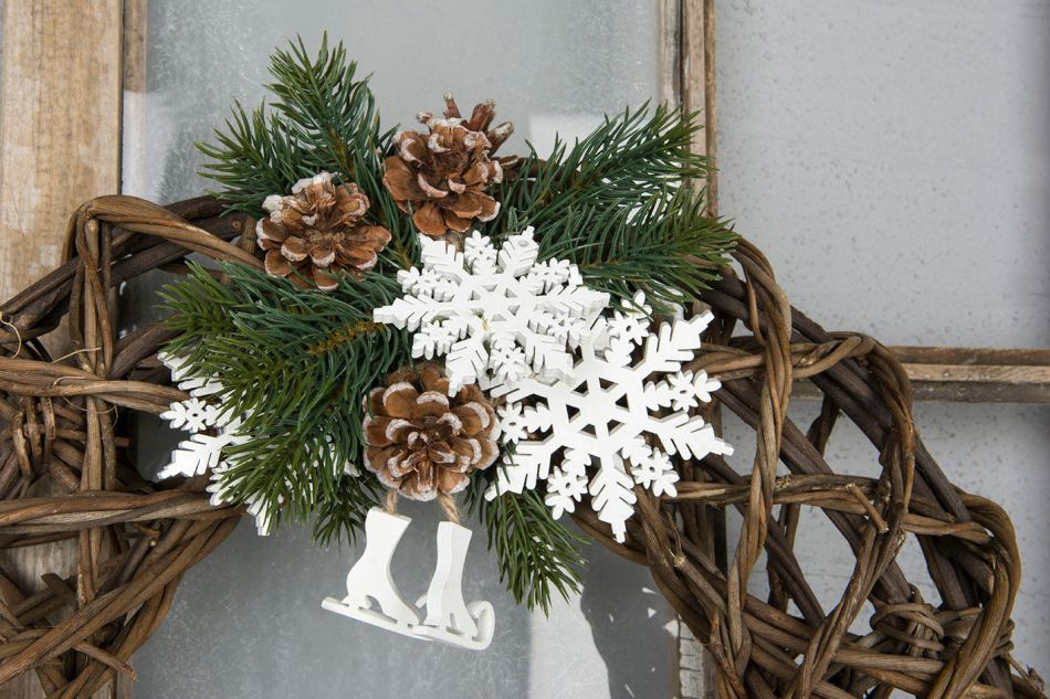 Snöflinga på pinne. ca 4 cm