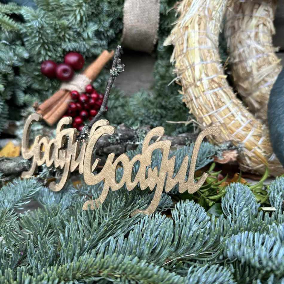 God Jul/stick guldflammiga, 10 cm