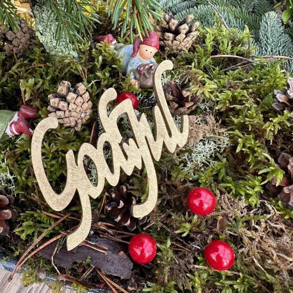 God Jul/stick guldflammiga, 10 cm