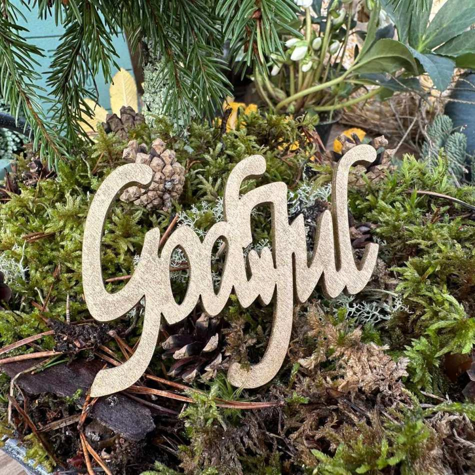 God Jul/stick guldflammiga, 10 cm