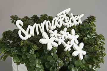 Blombukett / stick. 6 x 4 cm