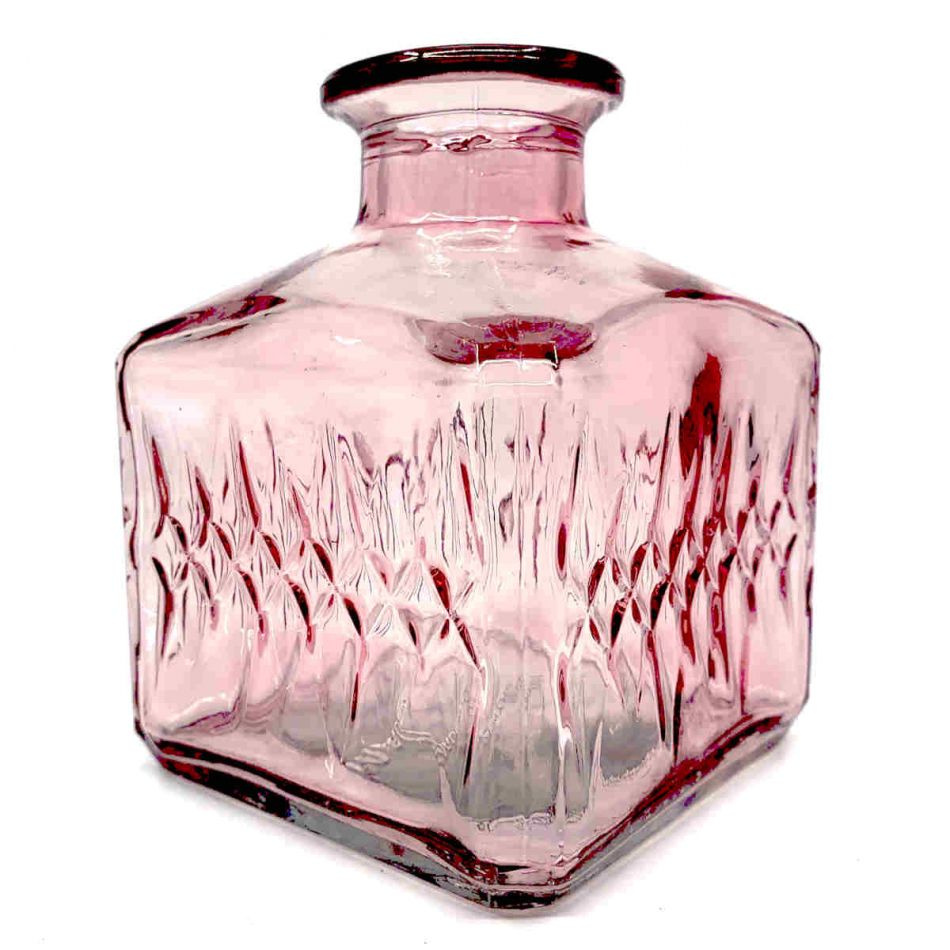 Glasflaska Mönstrad Rosa 11 cm