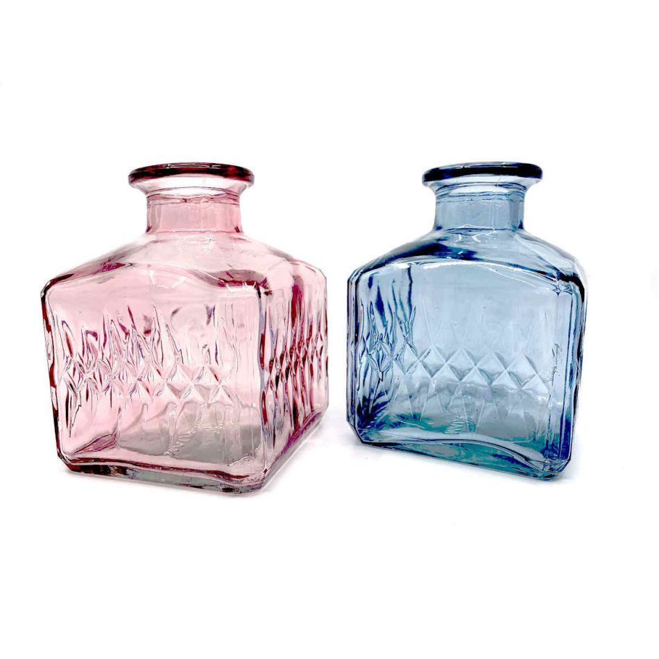 Glasflaska Mönstrad Blå 11 cm