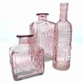 Glasflaska Mönstrad Rosa 19 cm Glasflaska Mönstrad Rosa 19 cm