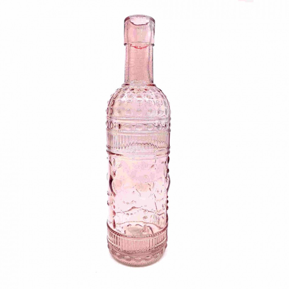 Glasflaska Mönstrad Rosa 20 cm