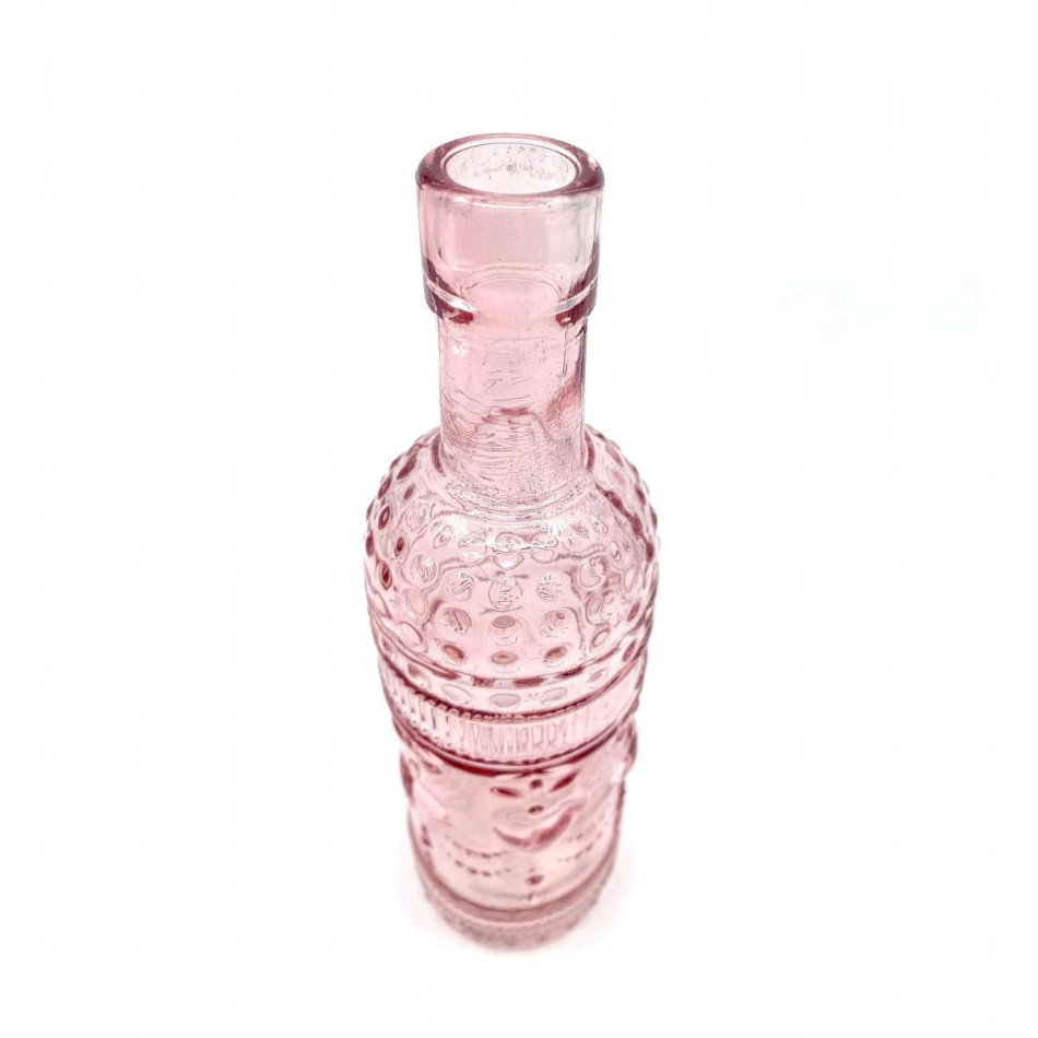 Glasflaska Mönstrad Rosa 20 cm