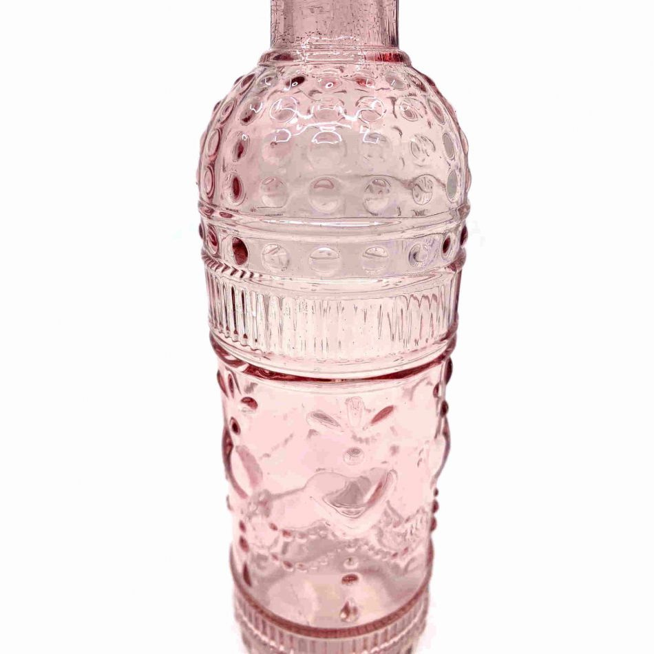 Glasflaska Mönstrad Rosa 20 cm