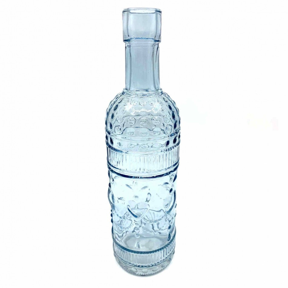 Glasflaska Mönstrad Blå 20 cm
