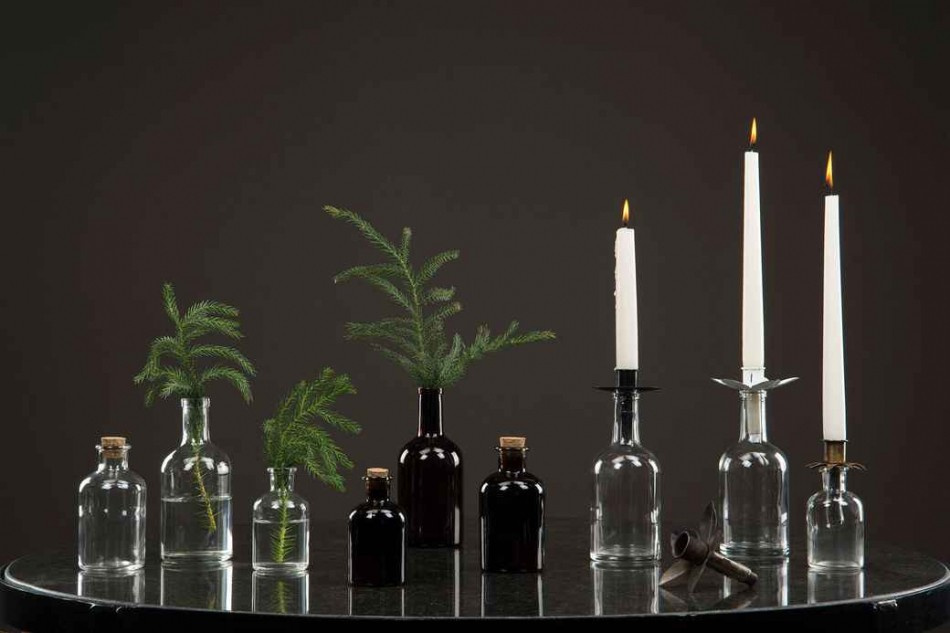 Glasflaska med kork Brun 400 ml