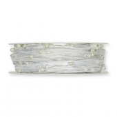 Dekorera bordsdukningen på bröllopet med detta dekorativa band Fint vitt band i organza och pärlor 5 cm brett