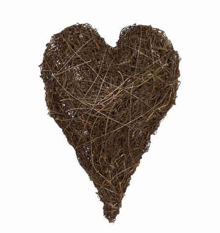 Salimhjärta i brunt naturmaterial