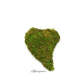 Mosshjärta, svängt. 12x10cm