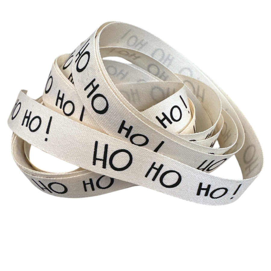 Dekorband med texten Ho Ho Ho! (2.5 meter)