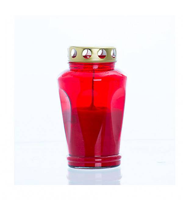 Oljelykta i rött glas. 75 timmar