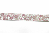 Band med mörkrosa blommor. 2,5 meter Band med mörkrosa blommor. 2,5 meter