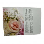 Blomsterkort dubbelvikt med rosa ros 25st 