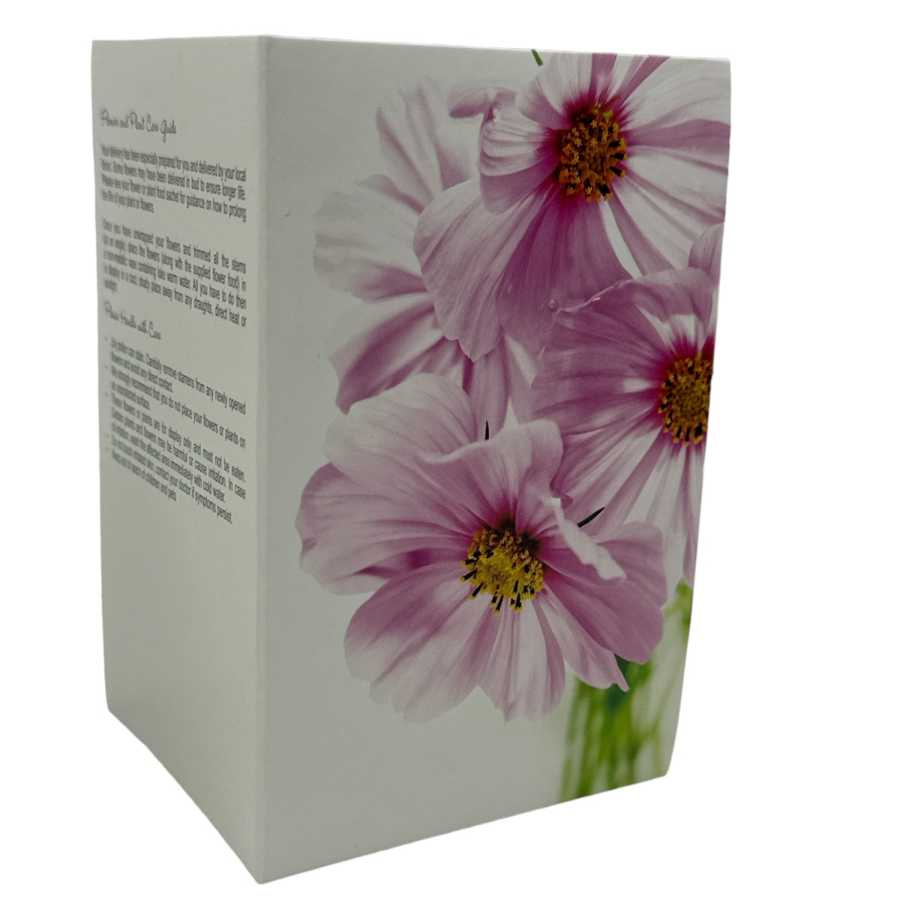 Blomsterkort dubbelvikt med lila blommor 25st