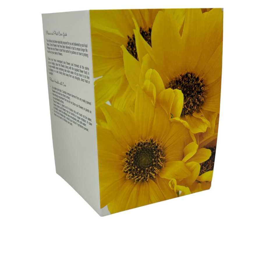 Blomsterkort dubbelvikt med gula tusenskönor 25st