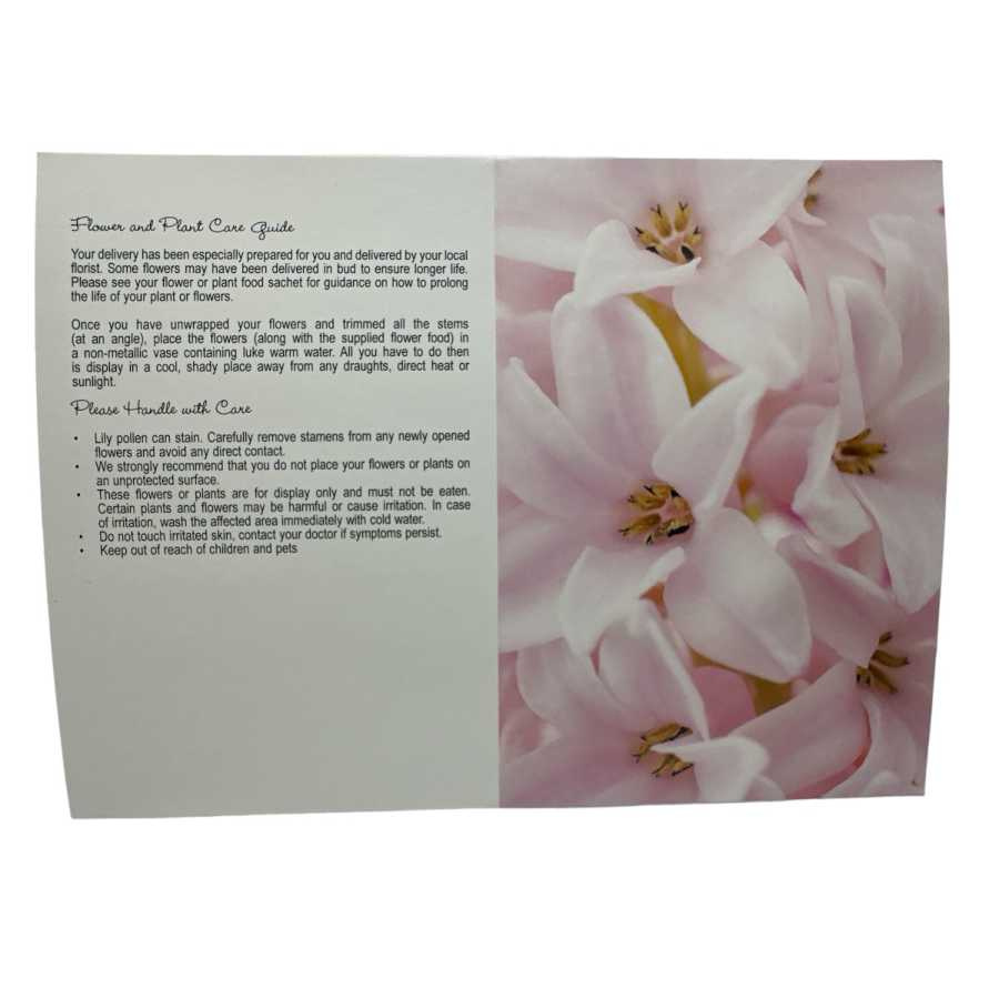 Blomsterkort dubbelvikt med rosa Hyacint 25st