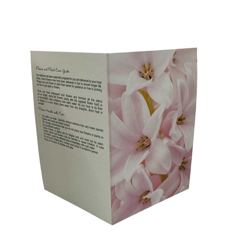 Blomsterkort dubbelvikt med rosa Hyacint 25st