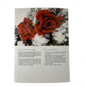 Blomsterkort dubbelvikt med röda rosor 25st