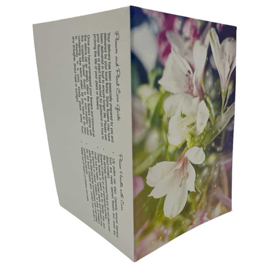 Blomsterkort dubbelvikt med alstroemeria 25st