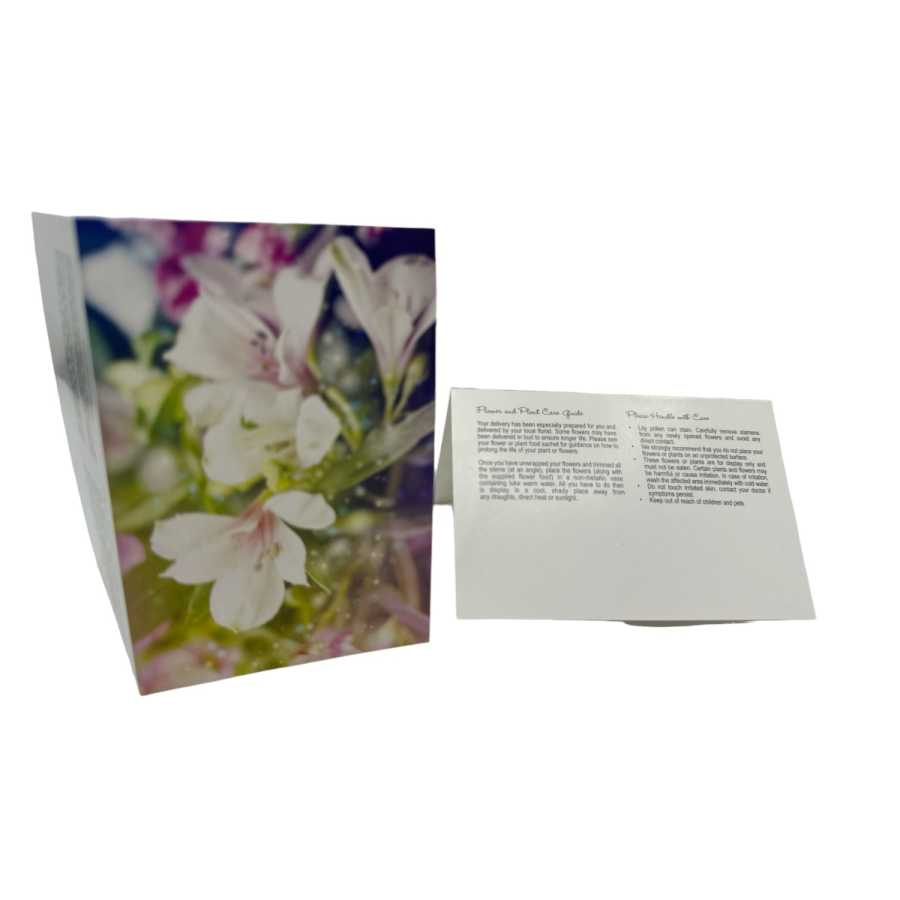 Blomsterkort dubbelvikt med alstroemeria 25st