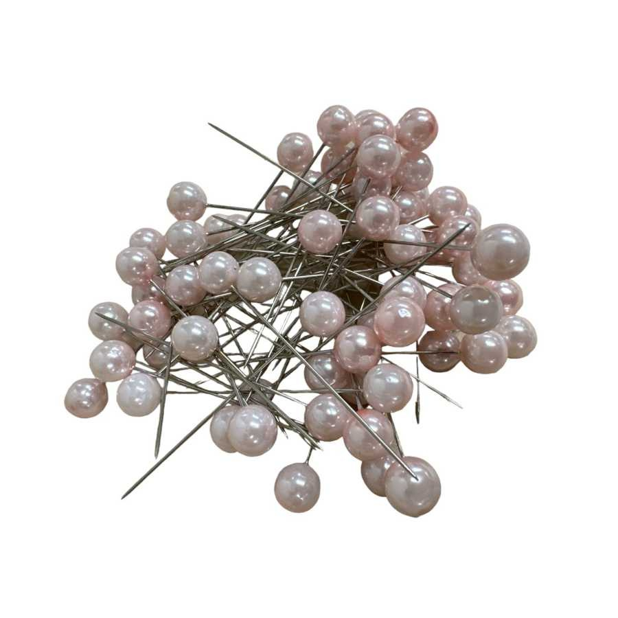 Pärlnålar. 10mm, Rosa. 72 st