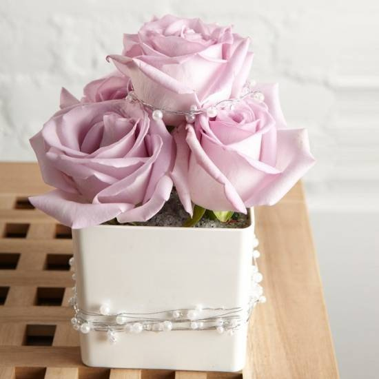 Pärlor på tråd, mörkrosa. 8 meter