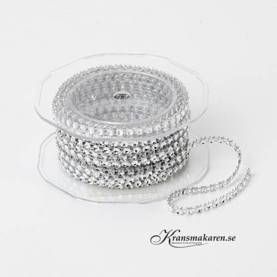 Diamantband / Strassband i silver, 9 meter