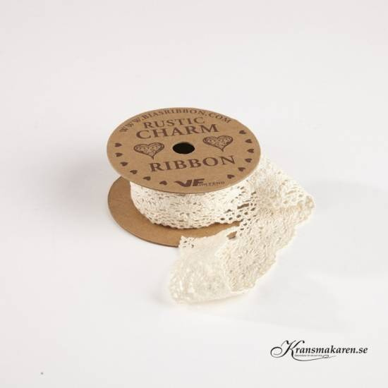 Spetsband, cremefärgad. 28 mm. 3 meter