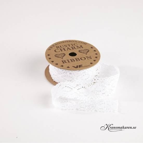 Spetsband, vit. 3 meter