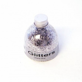 Silverfärgat glitter 150 ml