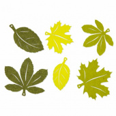 Gröna löv i olika naynser och former